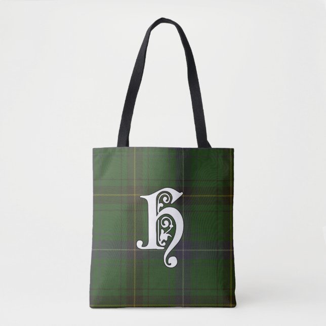 Henderson Clan Tartan Monogram Tote Bag (Front)
