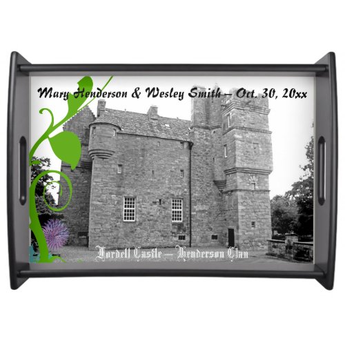 Henderson Clans Fordell Castle Wedding Date Serving Tray
