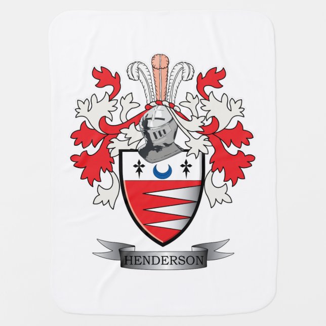 Henderson Family Crest Coat of Arms Stroller Blanket (Front)