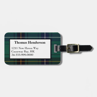 Henderson Green Tartan Plaid Luggage Tag