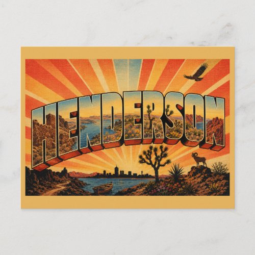 Henderson Nevada Desert Canyon Lake Art Postcard