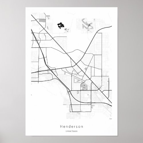 Henderson Nevada Modern Minimal Simple Map Poster