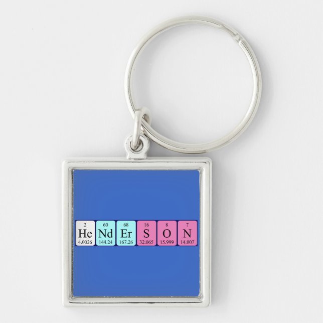 Henderson periodic table name keyring (Front)