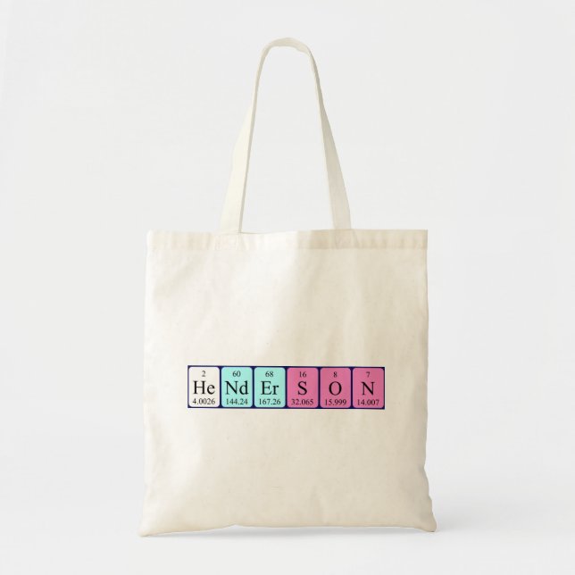 Henderson periodic table name tote bag (Front)