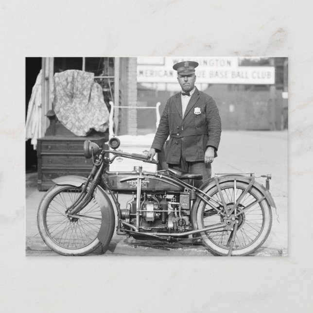 Henderson Police Motorcycle, 1922 Postcard (Front)