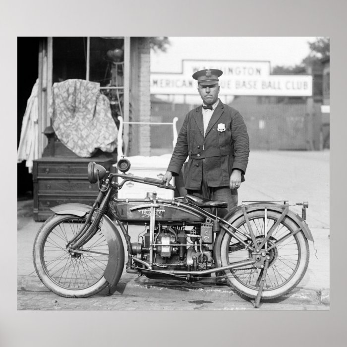 Henderson Police Motorcycle, 1922 Print