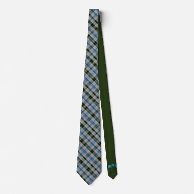 Henderson Scottish Clan Tartan Solid Green Initial Neck Tie (Front)