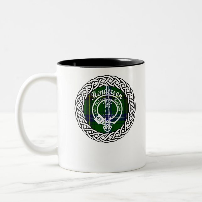 Henderson surname Scottish Clan tartancrest Two-Tone Coffee Mug (Left)