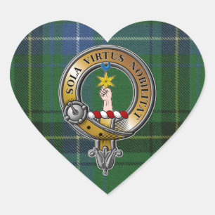 Henderson Tartan & Badge Heart Sticker