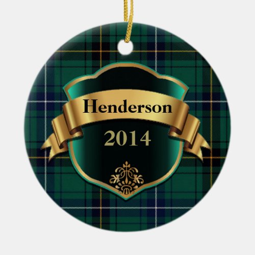 Henderson Tartan Plaid Custom ornament