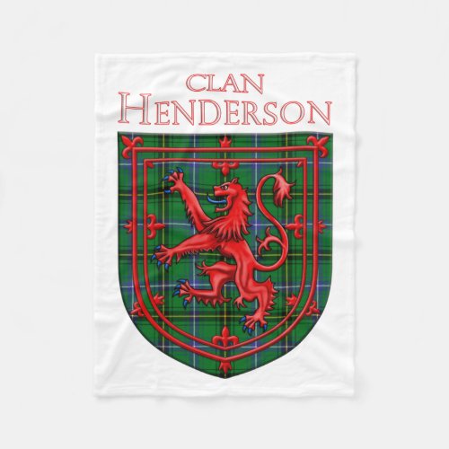Henderson Tartan Scottish Plaid Lion Rampant Fleece Blanket
