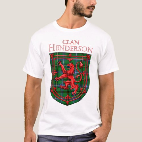 Henderson Tartan Scottish Plaid Lion Rampant T_Shirt