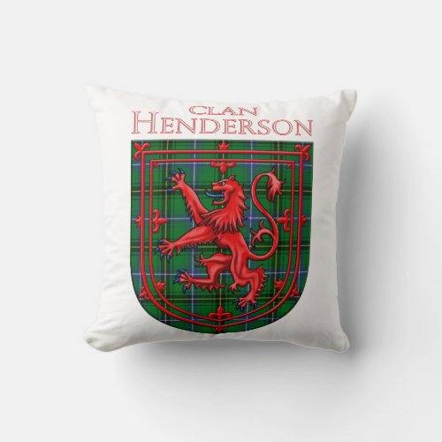 Henderson Tartan Scottish Plaid Lion Rampant Throw Pillow