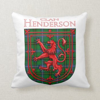 Henderson Tartan Scottish Plaid Lion Rampant Throw Pillow by thecelticflame at Zazzle