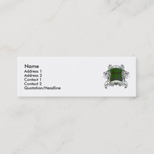 Customizable Henderson Tartan Shield Business Card Templates