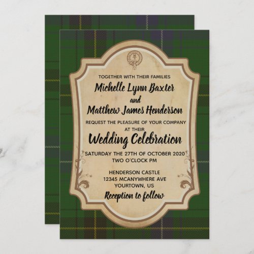 Henderson Tartan Wedding Invitation