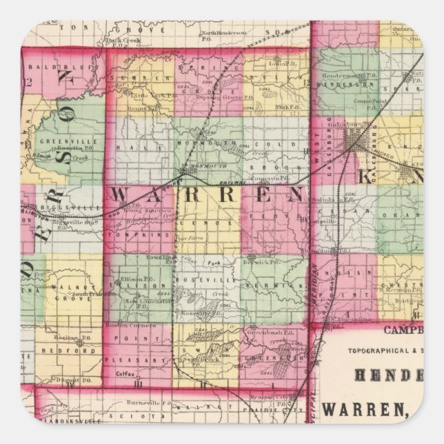 Henderson, Warren, Knox counties Square Sticker (Front)