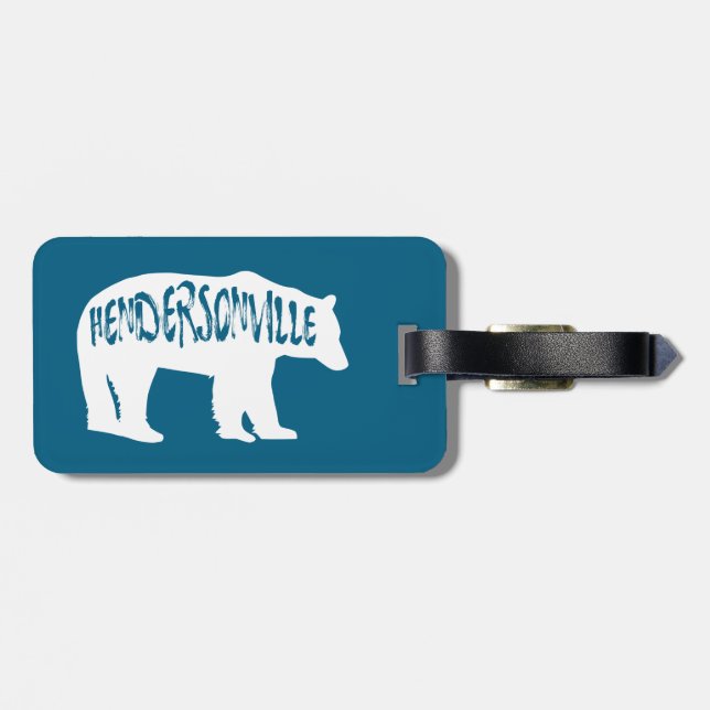 Hendersonville North Carolina Bear Luggage Tag (Back Horizontal)