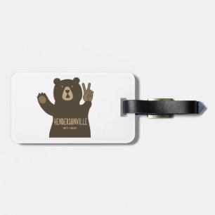 Hendersonville North Carolina Peace Bear Luggage Tag