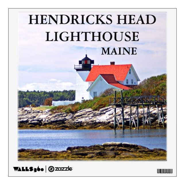 Hendricks Head Lighthouse, Maine Wall Decal (Front)