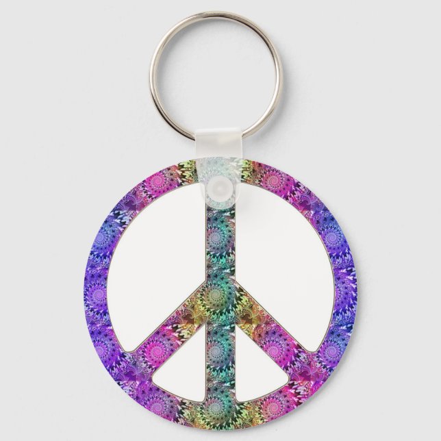 Hendrix on Peace Keychain (Front)