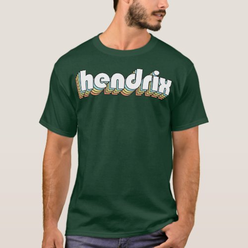 Hendrix Retro Rainbow Typography Faded Style T_Shirt