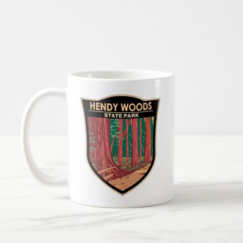 Hendy Woods State Park California Badge Vintage Coffee Mug