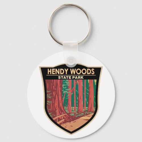 Hendy Woods State Park California Badge Vintage Keychain