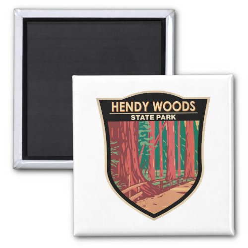 Hendy Woods State Park California Badge Vintage Magnet