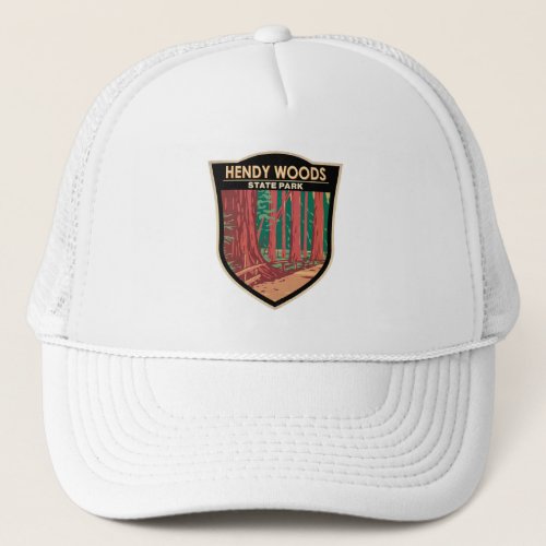 Hendy Woods State Park California Badge Vintage Trucker Hat