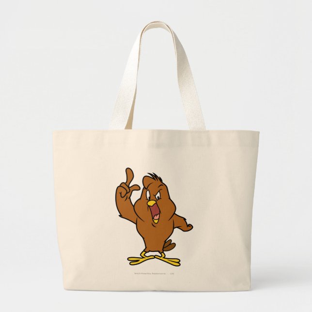 Henery Hawk Yelling Large Tote Bag (Front)