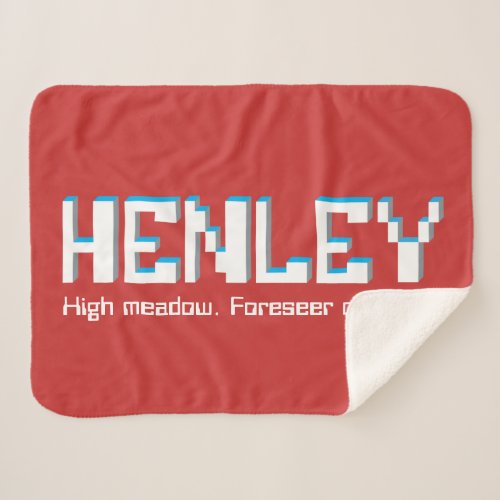 Henley boys name and meaning pixels text gamers sherpa blanket