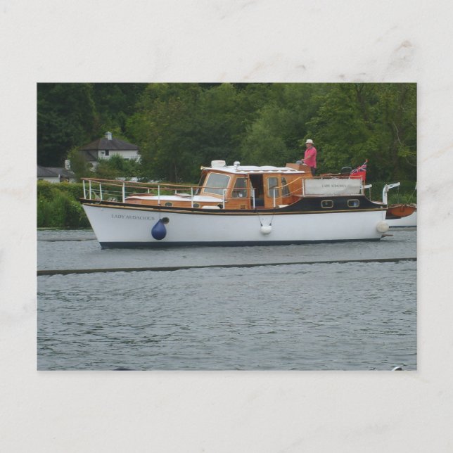 Henley on Thames, CClassic motorboat on the Thames Postcard (Front)