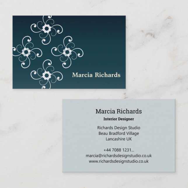 Henley Pattern Blue Business Card (Front/Back)