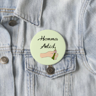 Henna Artist with Henna Cone Button