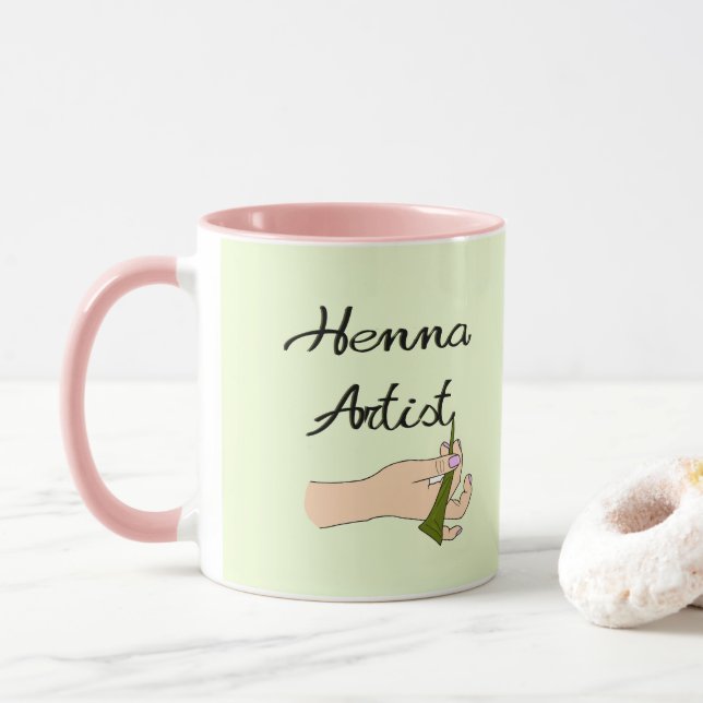 Henna Artist with Henna Cone Mug (With Donut)