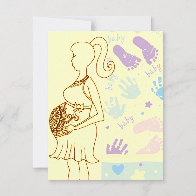 Henna Baby Shower prints Invitation (Front)