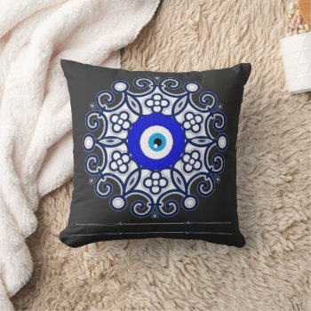 Henna Blue Eye Throw Pillow by hennabyjessica at Zazzle