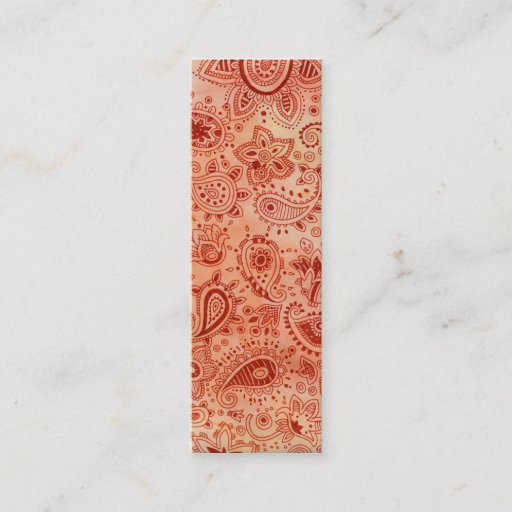 Customizable Henna Bookmark Business Cards