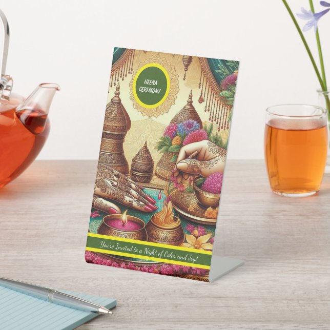  Henna Ceremony Tabletop Sign (In SItu)