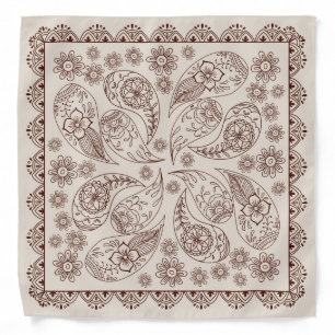 Henna Design Beige Bandana [3]