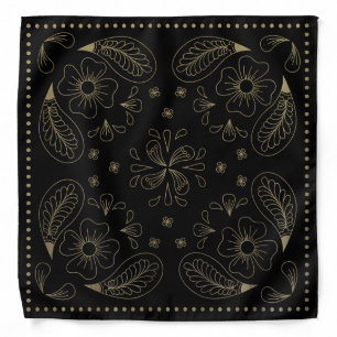 Henna Design Black & Beige Motif Bandana [29]