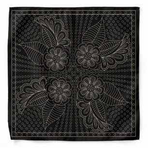 Henna Design Black & Beige Motif Bandana [35]