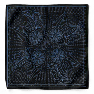 Henna Design Black & Blue Motif Bandana [35]