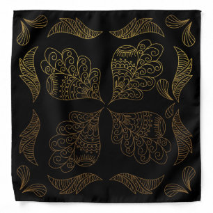 Henna Design Black & Gold Motif Bandana [26]