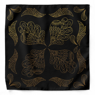 Henna Design Black & Gold Motif Bandana [26]