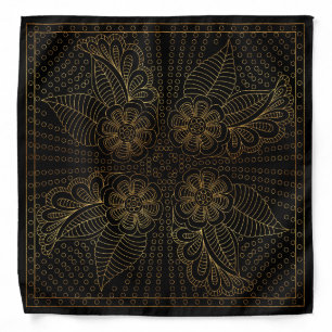 Henna Design Black & Gold Motif Bandana [35]