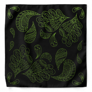Henna Design Black & Green Motif Bandana [27]