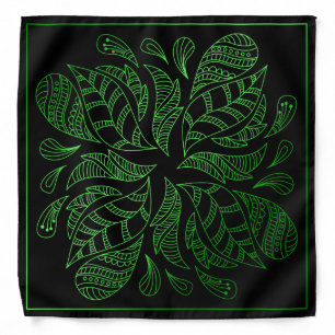 Henna Design Black & Lime Motif Bandana [25]