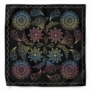 Henna Design Black & Ombre Motif Bandana [21]